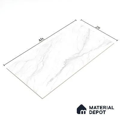 Marble Floor & Wall Tile TL 05514 Prestige Imperial Statuario 2 ft x 4 ft Vitrified Matte Finish - 9 mm | 5 Random Design | Suitable for Living Room, Bedroom, Bathroom (Sample)