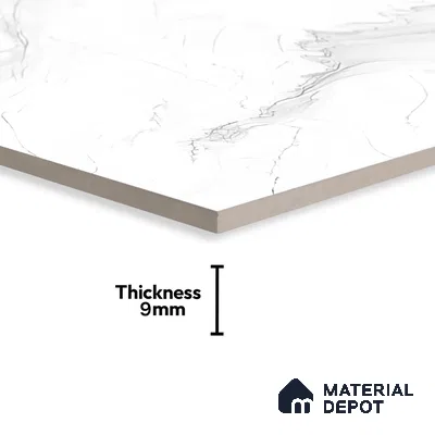 Marble Floor & Wall Tile TL 05514 Prestige Imperial Statuario 2 ft x 4 ft Vitrified Matte Finish - 9 mm | 5 Random Design | Suitable for Living Room, Bedroom, Bathroom (Sample)