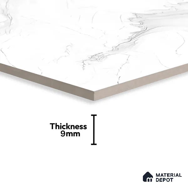 Marble Floor & Wall Tile TL 05514 Prestige Imperial Statuario 2 ft x 4 ft Vitrified Matte Finish - 9 mm | 5 Random Design | Suitable for Living Room, Bedroom, Bathroom (Sample)