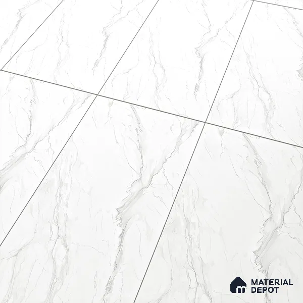 Marble Floor & Wall Tile TL 05514 Prestige Imperial Statuario 2 ft x 4 ft Vitrified Matte Finish - 9 mm | 5 Random Design | Suitable for Living Room, Bedroom, Bathroom (Sample)