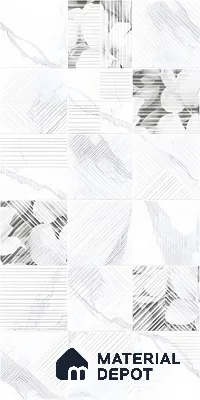Marble Wall Tile TL 05521 B Prestige Imperial Statuario Merida Decor 2 ft x 4 ft Vitrified Matte Finish - 9 mm | 3 Random Design | Suitable for Living Room, Bedroom, Bathroom (Sample)