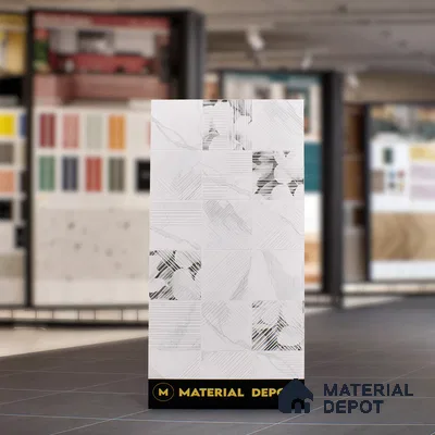 Marble Floor & Wall Tile TL 05521 Prestige Imperial Statuario Merida 2 ft x 4 ft Vitrified Matte Finish - 9 mm | 3 Random Design | Suitable for Living Room, Bedroom, Bathroom (Sample)