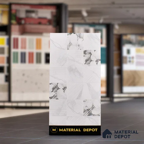 Marble Floor & Wall Tile TL 05521 Prestige Imperial Statuario Merida 2 ft x 4 ft Vitrified Matte Finish - 9 mm | 3 Random Design | Suitable for Living Room, Bedroom, Bathroom