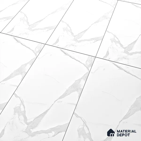 Marble Floor & Wall Tile TL 05521 Prestige Imperial Statuario Merida 2 ft x 4 ft Vitrified Matte Finish - 9 mm | 3 Random Design | Suitable for Living Room, Bedroom, Bathroom (Sample)