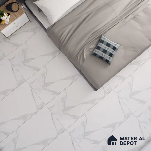 Marble Floor & Wall Tile TL 05521 Prestige Imperial Statuario Merida 2 ft x 4 ft Vitrified Matte Finish - 9 mm | 3 Random Design | Suitable for Living Room, Bedroom, Bathroom
