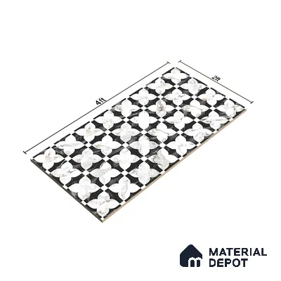 Highlighter Wall Tile TL 05512 B Prestige Majestic Statuario Decor 2 ft x 4 ft Vitrified Glue Matte Finish - 9 mm  | Suitable for Living Room, Bedroom, Bathroom (Sample)