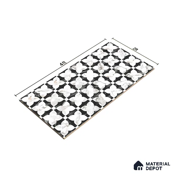 Highlighter Wall Tile TL 05512 B Prestige Majestic Statuario Decor 2 ft x 4 ft Vitrified Glue Matte Finish - 9 mm  | Suitable for Living Room, Bedroom, Bathroom (Sample)