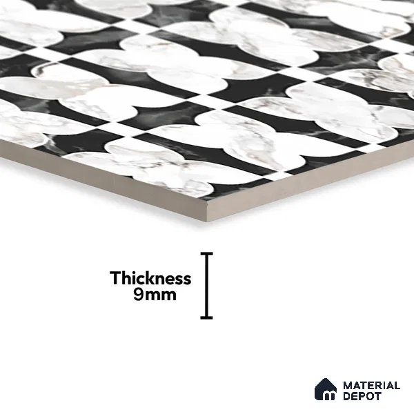 Highlighter Wall Tile TL 05512 B Prestige Majestic Statuario Decor 2 ft x 4 ft Vitrified Glue Matte Finish - 9 mm  | Suitable for Living Room, Bedroom, Bathroom (Sample)