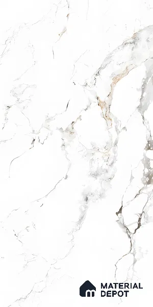 Marble Floor & Wall Tile TL 05512 Prestige Majestic Statuario 2 ft x 4 ft Vitrified Matte Finish - 9 mm | 5 Random Design | Suitable for Living Room, Bedroom, Bathroom (Sample)