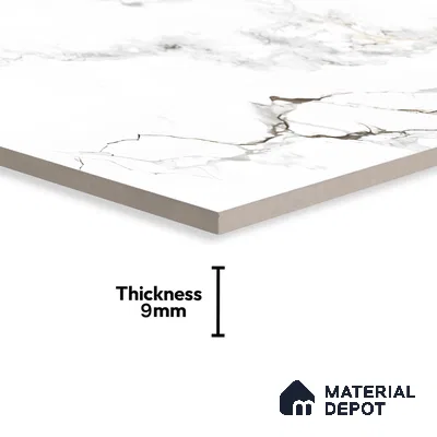 Marble Floor & Wall Tile TL 05512 Prestige Majestic Statuario 2 ft x 4 ft Vitrified Matte Finish - 9 mm | 5 Random Design | Suitable for Living Room, Bedroom, Bathroom (Sample)