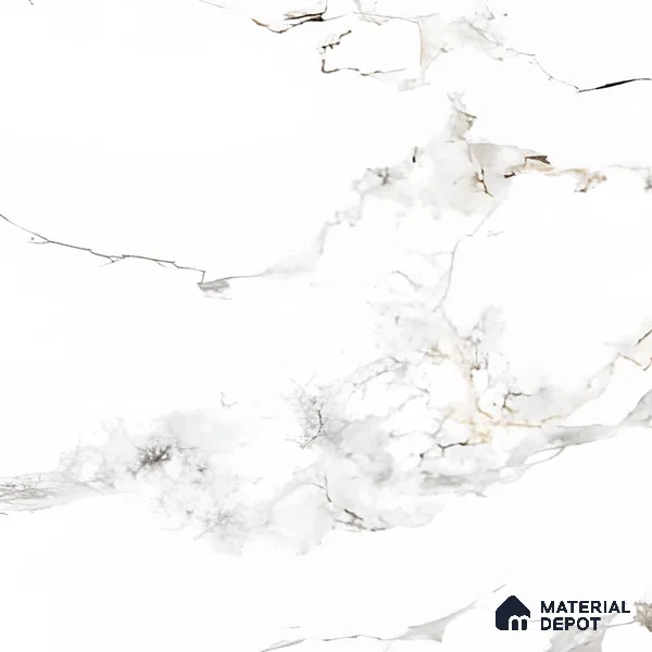 Marble Floor & Wall Tile TL 05512 Prestige Majestic Statuario 2 ft x 4 ft Vitrified Matte Finish - 9 mm | 5 Random Design | Suitable for Living Room, Bedroom, Bathroom (Sample)