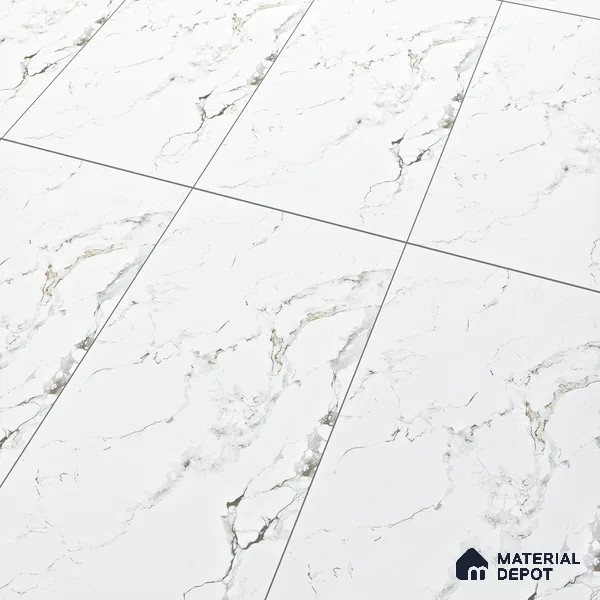 Marble Floor & Wall Tile TL 05512 Prestige Majestic Statuario 2 ft x 4 ft Vitrified Matte Finish - 9 mm | 5 Random Design | Suitable for Living Room, Bedroom, Bathroom (Sample)