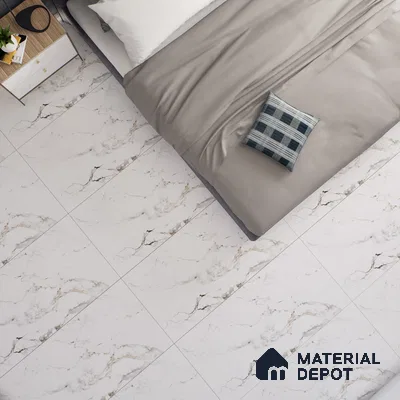 Marble Floor & Wall Tile TL 05512 Prestige Majestic Statuario 2 ft x 4 ft Vitrified Matte Finish - 9 mm | 5 Random Design | Suitable for Living Room, Bedroom, Bathroom (Sample)