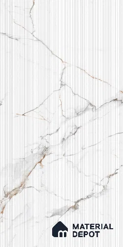 Marble Wall Tile TL 05518 B Prestige Regal Liner Statuario Decor 2 ft x 4 ft Vitrified Punch Carving Matte Finish - 9 mm | 3 Random Design | Suitable for Living Room, Bedroom, Bathroom