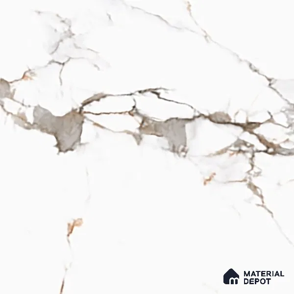Marble Floor & Wall Tile TL 05518 Prestige Regal Statuario 2 ft x 4 ft Vitrified Carving Matte Finish - 9 mm | 3 Random Design | Suitable for Living Room, Bedroom, Bathroom (Sample)