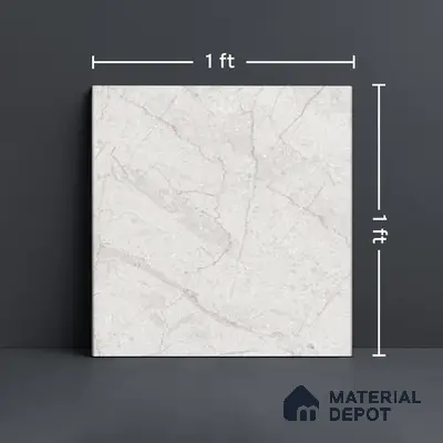 Grey Marble Floor Tile TL 06732 Lustra Cascade Pearlwalk 12 Inch x 12 Inch Ceramic Carving Matte Finish - 9 mm |  | Suitable for Living Room, Bedroom, Bathroom