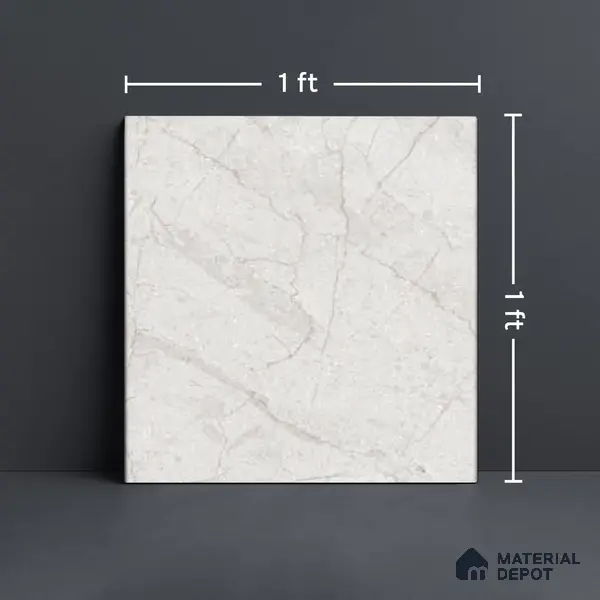 Grey Marble Floor Tile TL 06732 Lustra Cascade Pearlwalk 12 Inch x 12 Inch Ceramic Carving Matte Finish - 9 mm | | Suitable for Living Room, Bedroom, Bathroom