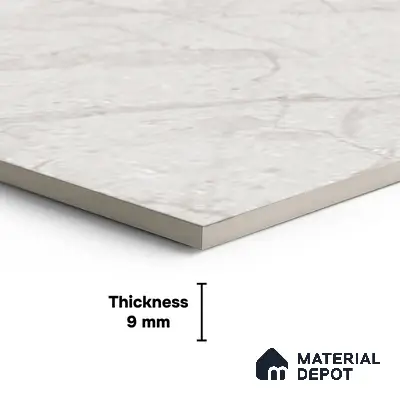 Grey Marble Floor Tile TL 06732 Lustra Cascade Pearlwalk 12 Inch x 12 Inch Ceramic Carving Matte Finish - 9 mm |  | Suitable for Living Room, Bedroom, Bathroom