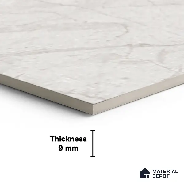 Grey Marble Floor Tile TL 06732 Lustra Cascade Pearlwalk 12 Inch x 12 Inch Ceramic Carving Matte Finish - 9 mm | | Suitable for Living Room, Bedroom, Bathroom