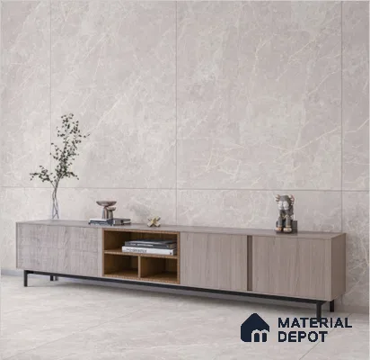 Marble Floor & Wall Tile TL 06837 Lustra Nordic Snowveil 6 ft x 4 ft Carving Matte Finish Vitrified Large Format Tile - 9 mm | Suitable for Living Room, Bedroom, Bathroom | Adhesive and Spacers Must be Used During Installation