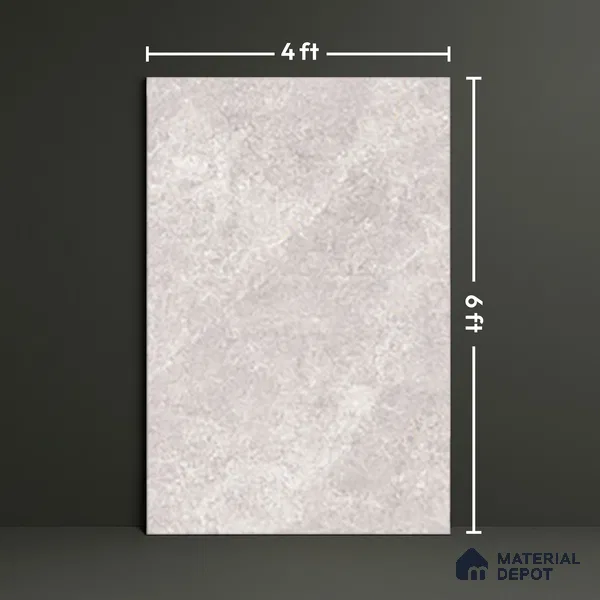 Marble Floor & Wall Tile TL 06837 Lustra Nordic Snowveil 6 ft x 4 ft Carving Matte Finish Vitrified Large Format Tile - 9 mm | Suitable for Living Room, Bedroom, Bathroom | Adhesive and Spacers Must be Used During Installation