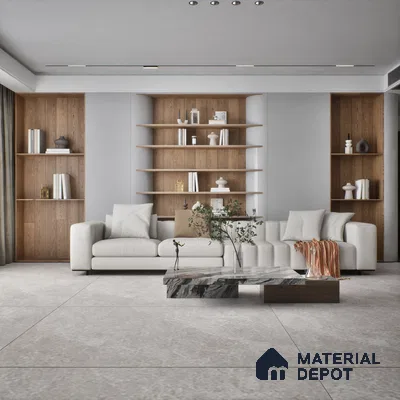 Marble Floor & Wall Tile TL 06837 Lustra Nordic Snowveil 6 ft x 4 ft Carving Matte Finish Vitrified Large Format Tile - 9 mm | Suitable for Living Room, Bedroom, Bathroom | Adhesive and Spacers Must be Used During Installation