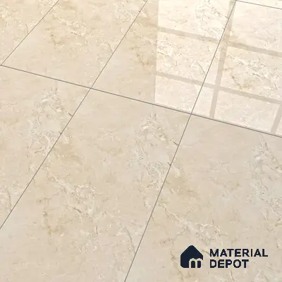 Cream Marble Floor & Wall Tile TL 06710 Gravier Chestnut Cream 2 ft x 4 ft Vitrified Glossy Finish - 9 mm | 5 Random Design | Suitable for Living Room, Bedroom, Bathroom