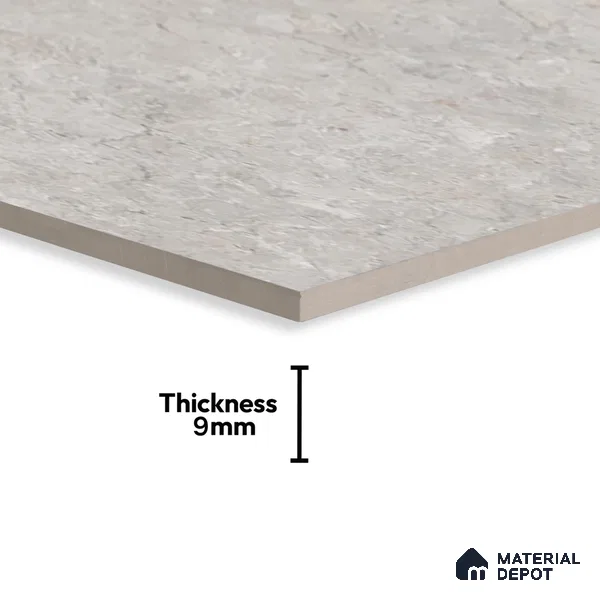 Grey Marble Floor & Wall Tile TL 06701 Gravier Frosted Russet 2 ft x 4 ft Vitrified Glossy Finish - 9 mm | 6 Random Design | Suitable for Living Room, Bedroom, Bathroom (Sample)