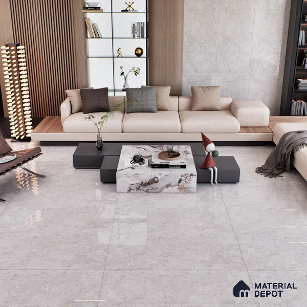 Grey Marble Floor & Wall Tile TL 06701 Gravier Frosted Russet 2 ft x 4 ft Vitrified Glossy Finish - 9 mm | 6 Random Design | Suitable for Living Room, Bedroom, Bathroom (Sample)