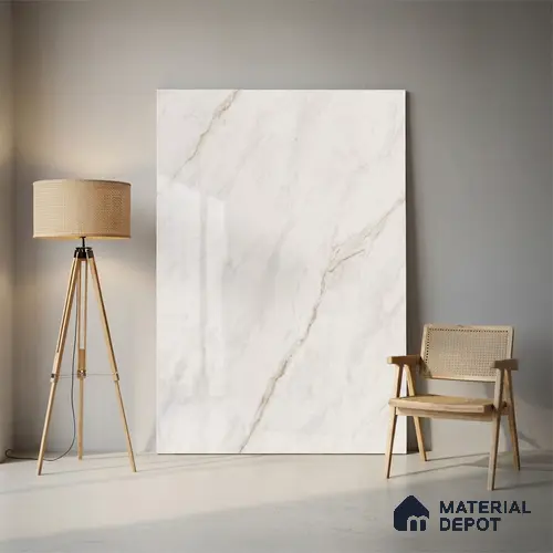 Marble Floor & Wall Tile TL 10263 Michaelangelo Marble 6 ft x 4 ft Carving High Gloss Finish Vitrified Large Format Tile - 9 mm | Suitable for Living Room, Bedroom, Bathroom | Adhesive and Spacers Must be Used During Installation