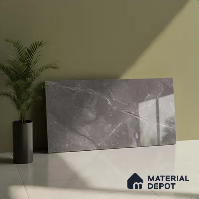 Grey Marble Wall Tile TL 06758 B Lustra Urban Stone 2 ft x 1 ft Ceramic Glossy Finish - 9 mm |  | Suitable for Living Room, Bedroom, Bathroom