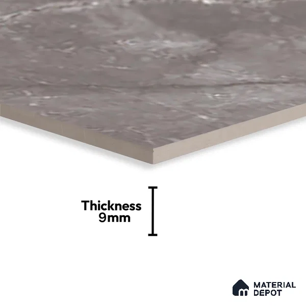 Grey Marble Wall Tile TL 06758 B Lustra Urban Stone 2 ft x 1 ft Ceramic Glossy Finish - 9 mm |  | Suitable for Living Room, Bedroom, Bathroom