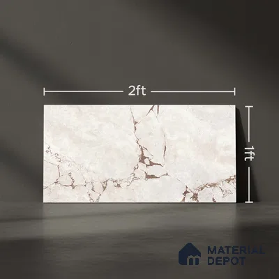 Cream Marble Wall Tile TL 06733 Lustra Amalfi Cream 2 ft x 1 ft Ceramic Carving Satin Finish - 9 mm |  | Suitable for Living Room, Bedroom, Bathroom