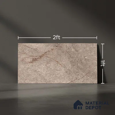 Brown Marble Wall Tile TL 06731 Lustra Rapture Stone 2 ft x 1 ft Ceramic Carving Satin Finish - 9 mm |  | Suitable for Living Room, Bedroom, Bathroom
