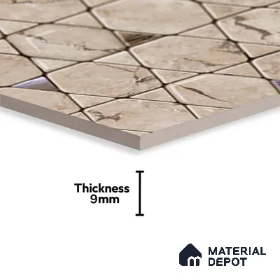 Patterned Wall Tile TL 06734 B Lustra Tuscan Carve 2 ft x 1 ft Ceramic Carving Satin Finish - 9 mm | Suitable for Living Room, Bedroom, Bathroom