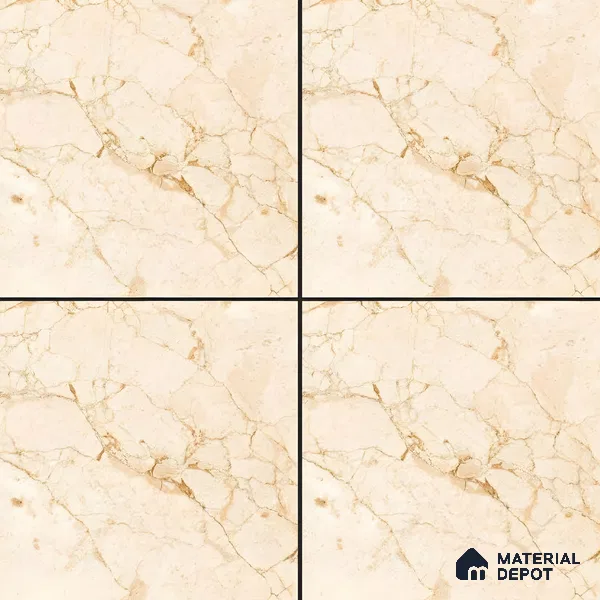 Marble Wall & Floor Tile TL 05223 B Marbella Warm Cream 2 ft x 2 ft Porcelain Matte Finish 8 mm | Suitable for Living Room, Bedroom, Bathroom, Kitchen & Balcony