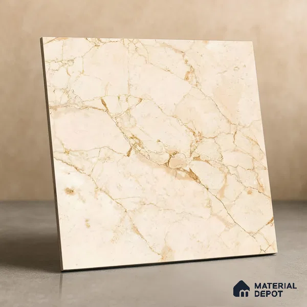 Marble Wall & Floor Tile TL 05223 B Marbella Warm Cream 2 ft x 2 ft Porcelain Matte Finish 8 mm | Suitable for Living Room, Bedroom, Bathroom, Kitchen & Balcony