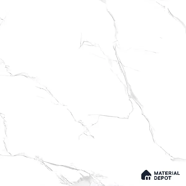 Marble Wall & Floor Tile TL 05223 C Marbella Calacatta Statuario White 2 ft x 2 ft Porcelain Matte Finish 8 mm | Suitable for Living Room, Bedroom, Bathroom, Kitchen & Balcony