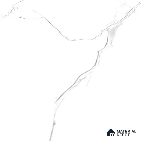 Marble Wall & Floor Tile TL 05223 C Marbella Calacatta Statuario White 2 ft x 2 ft Porcelain Matte Finish 8 mm | Suitable for Living Room, Bedroom, Bathroom, Kitchen & Balcony
