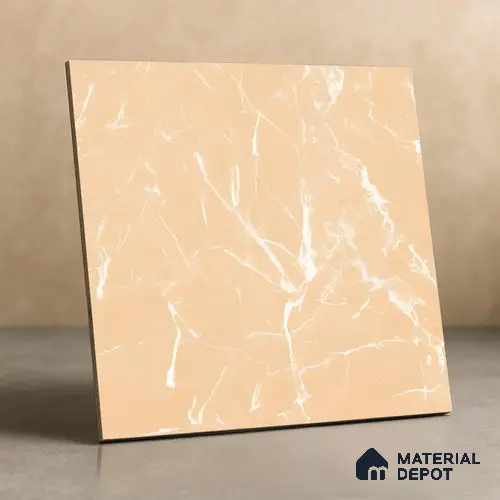 Marble Wall & Floor Tile TL 05223 Marbella Sunset Glow 2 ft x 2 ft Porcelain Matte Finish 8 mm | Suitable for Living Room, Bedroom, Bathroom, Kitchen & Balcony