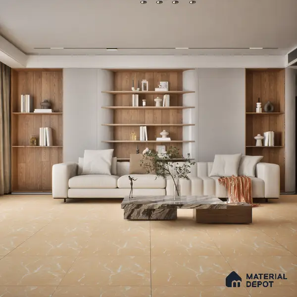 Marble Wall & Floor Tile TL 05223 Marbella Sunset Glow 2 ft x 2 ft Porcelain Matte Finish 8 mm | Suitable for Living Room, Bedroom, Bathroom, Kitchen & Balcony