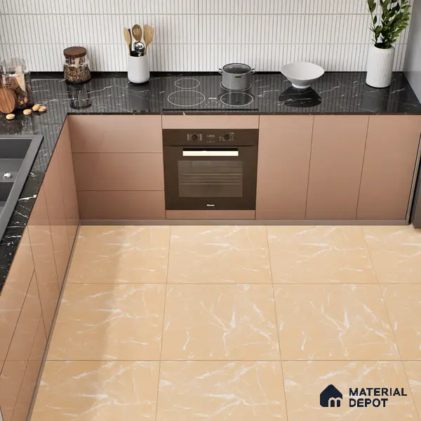 Marble Wall & Floor Tile TL 05223 Marbella Sunset Glow 2 ft x 2 ft Porcelain Matte Finish 8 mm | Suitable for Living Room, Bedroom, Bathroom, Kitchen & Balcony
