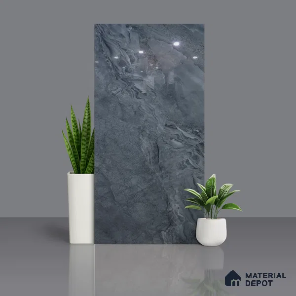 Budget Friendly Marble Wall & Floor Tile Value for Money TL 06307 B Amber Dark 4 ft x 2 ft - Vitrified Glossy Finish -9 mm | Suitable for Living Room, Bedroom & Bathroom (Sample)