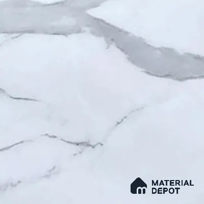Budget Friendly Marble Wall & Floor Tile Value for Money TL 06291 Arctic White 4 ft x 2 ft - Vitrified Glossy Finish -9 mm | Suitable for Living Room, Bedroom & Bathroom (Sample)