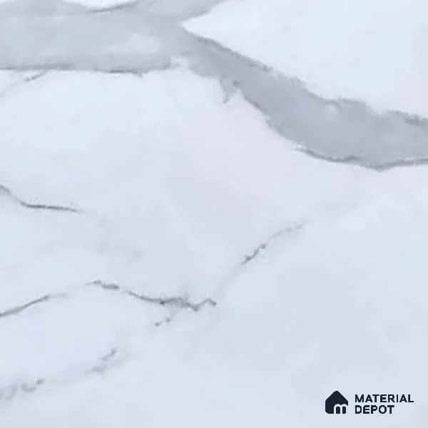 Budget Friendly Marble Wall & Floor Tile Value for Money TL 06291 Arctic White 4 ft x 2 ft - Vitrified Glossy Finish -9 mm | Suitable for Living Room, Bedroom & Bathroom (Sample)