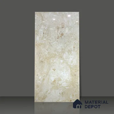Budget Friendly Marble Wall & Floor Tile Value for Money TL 06300 Brown Sand 4 ft x 2 ft - Vitrified Glossy Finish -9 mm | Suitable for Living Room, Bedroom & Bathroom (Sample)