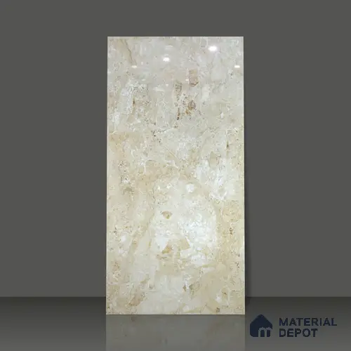 Budget Friendly Marble Wall & Floor Tile Value for Money TL 06300 Brown Sand 4 ft x 2 ft - Vitrified Glossy Finish -9 mm | Suitable for Living Room, Bedroom & Bathroom