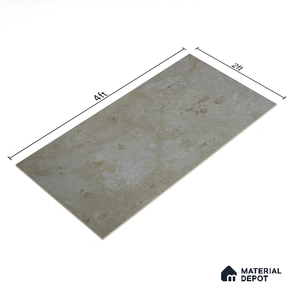 Budget Friendly Marble Wall & Floor Tile Value for Money TL 06300 Brown Sand 4 ft x 2 ft - Vitrified Glossy Finish -9 mm | Suitable for Living Room, Bedroom & Bathroom (Sample)