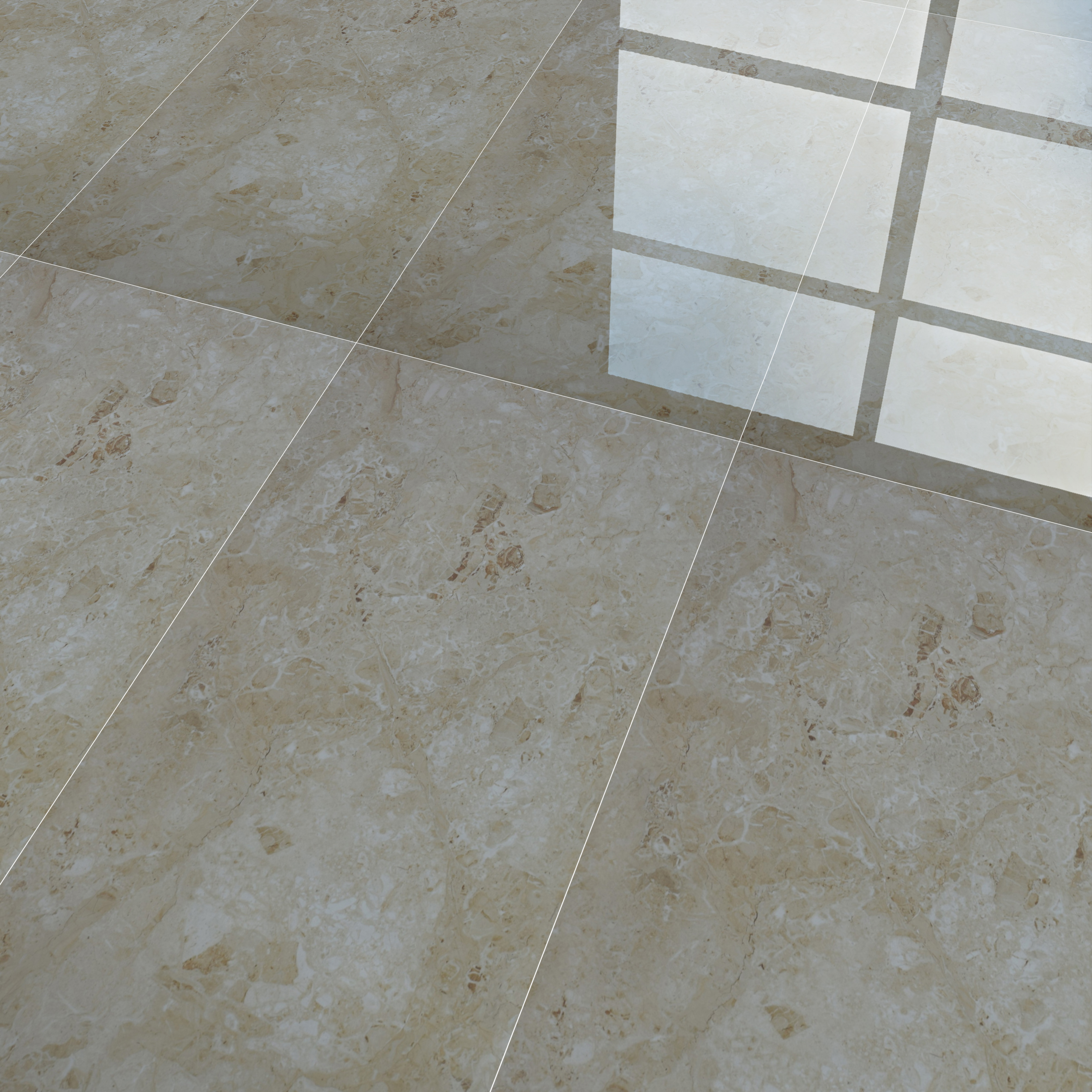 Budget Friendly Marble Wall & Floor Tile Value for Money TL 06300 Brown Sand 4 ft x 2 ft - Vitrified Glossy Finish -9 mm | Suitable for Living Room, Bedroom & Bathroom (Sample)