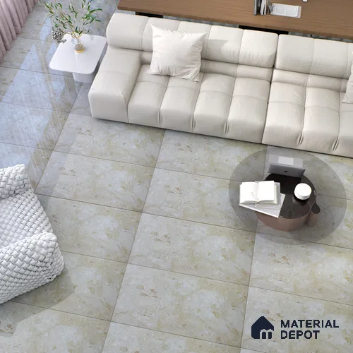 Budget Friendly Marble Wall & Floor Tile Value for Money TL 06300 Brown Sand 4 ft x 2 ft - Vitrified Glossy Finish -9 mm | Suitable for Living Room, Bedroom & Bathroom